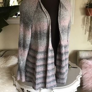 torrid Sweaters - Torrid Gray Pink Open Cardigan torrid Sweaters - Torrid Gray Pink Open Cardigan